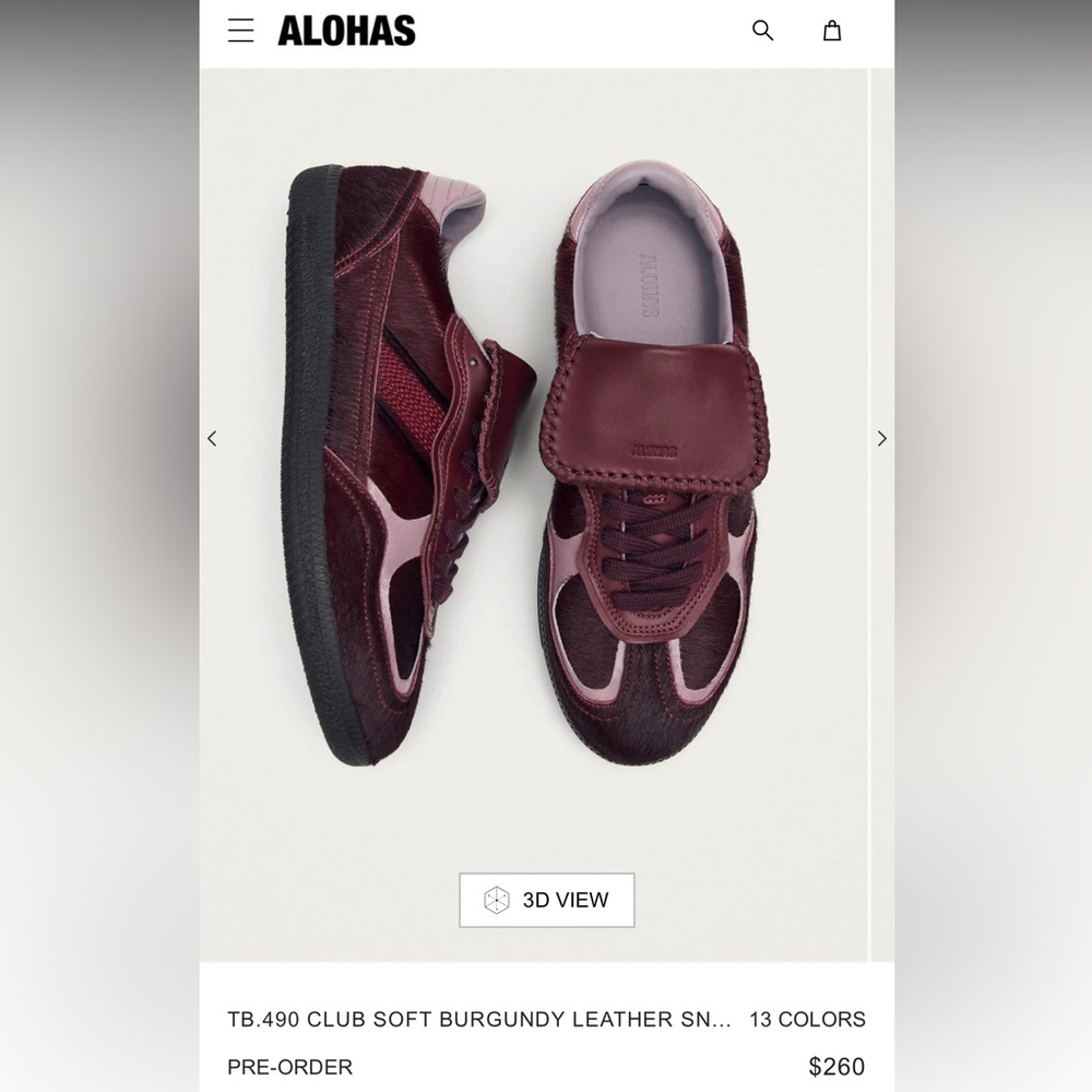 ALOHAS Burgundy Leather Sneakers - Picture 2 of 7